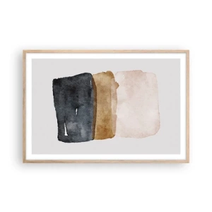 Een poster in een licht eiken lijst - De samenstelling van de kleuren van de aarde - 91x61 cm