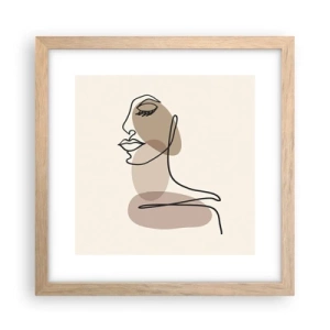 Een poster in een licht eiken lijst - Luisteren naar zichzelf - 30x30 cm