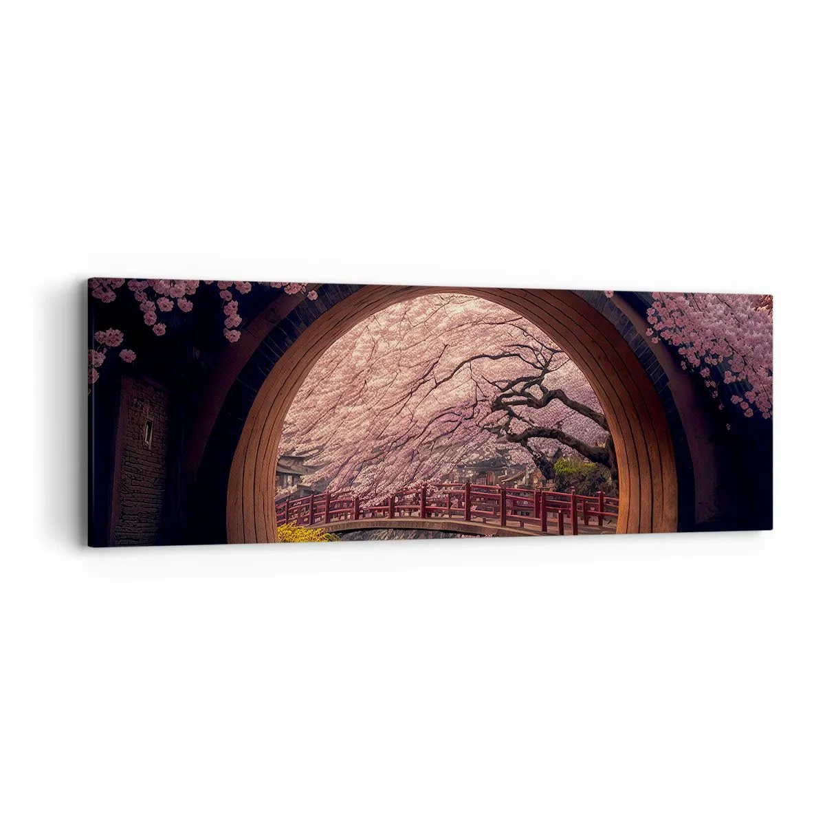 Schilderen op canvas - Japanse lente - 90x30 cm