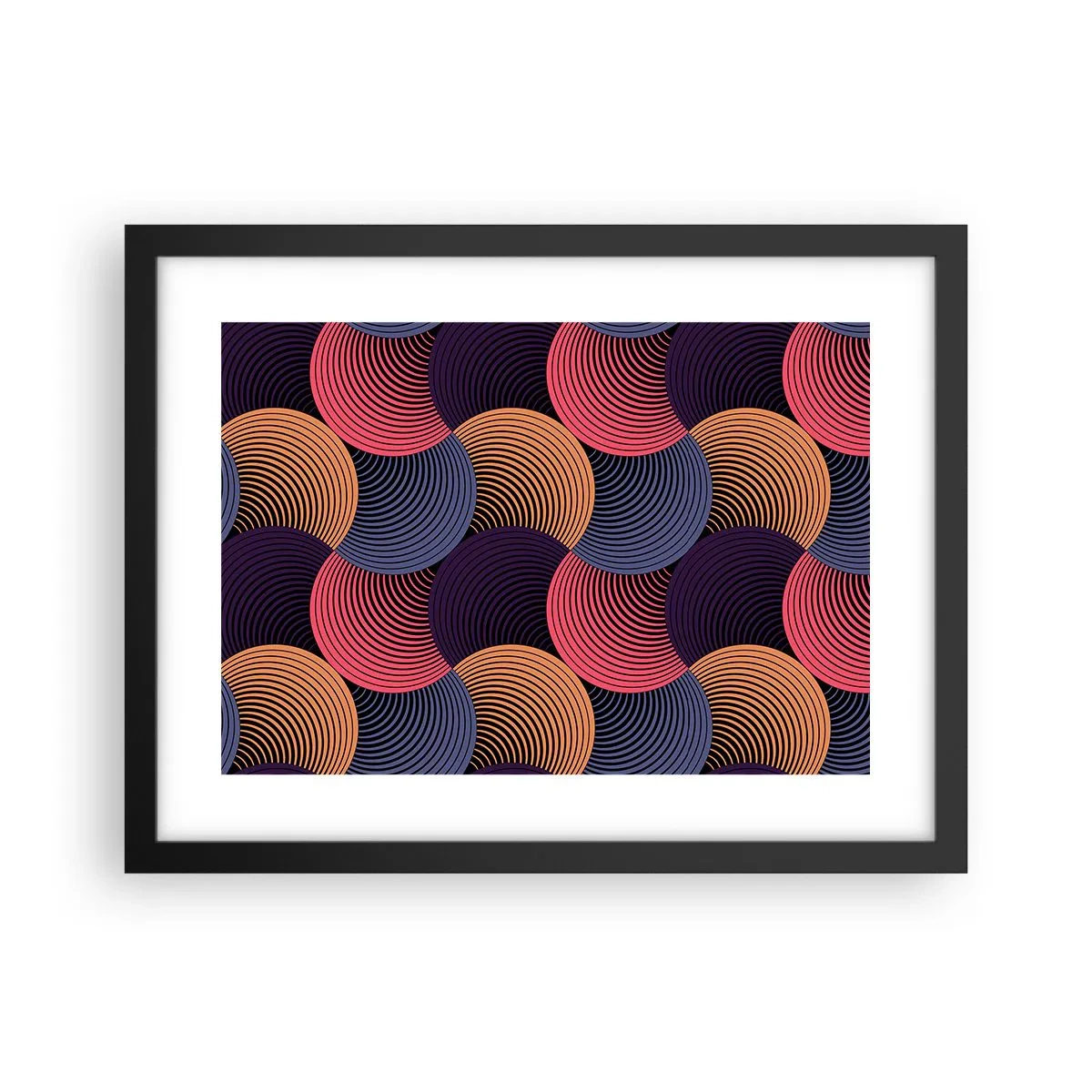 Poster in een zwarte lijst - In een cirkelvormig ritme - 40x30 cm