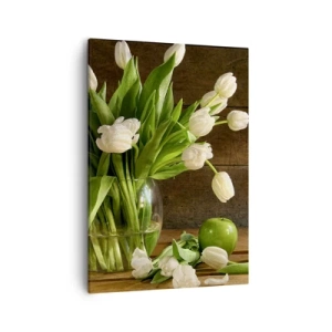 Schilderen op canvas - Sappig en fris in groen en wit - 50x70 cm