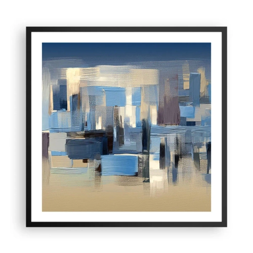 Poster in een zwarte lijst - Blauwe constructie - 60x60 cm