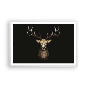 Poster in een witte lijst - Kubistische herten - 91x61 cm
