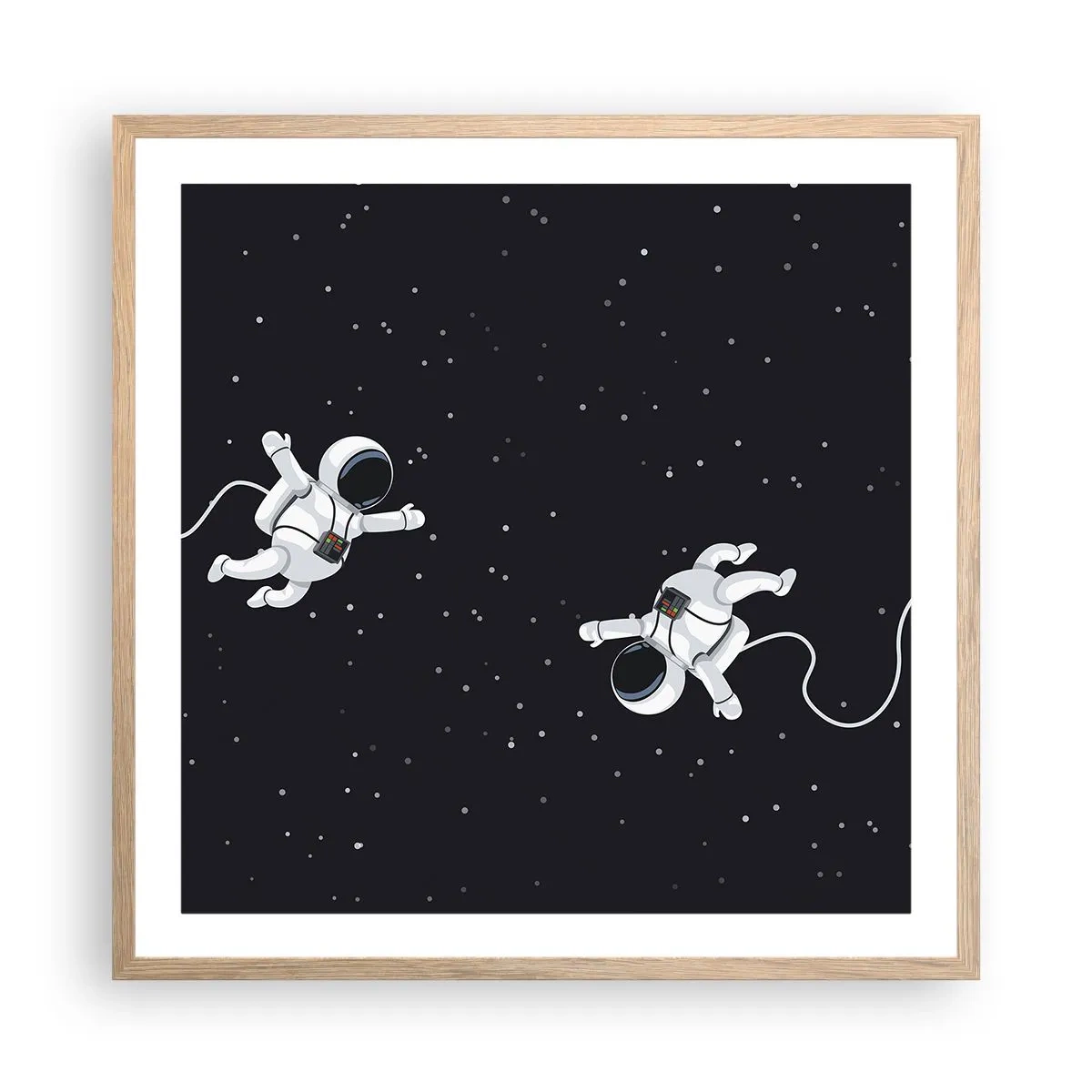 Een poster in een licht eiken lijst - Kosmische dans - 60x60 cm