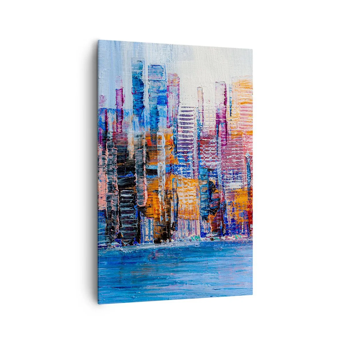 Schilderen op canvas - Een vrolijke metropool - 80x120 cm