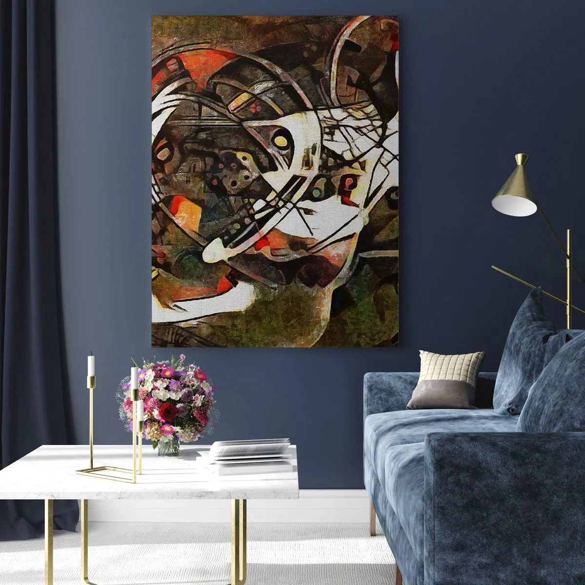 Schilderen op glas - Hoor je het verkeer? - 50x70 cm