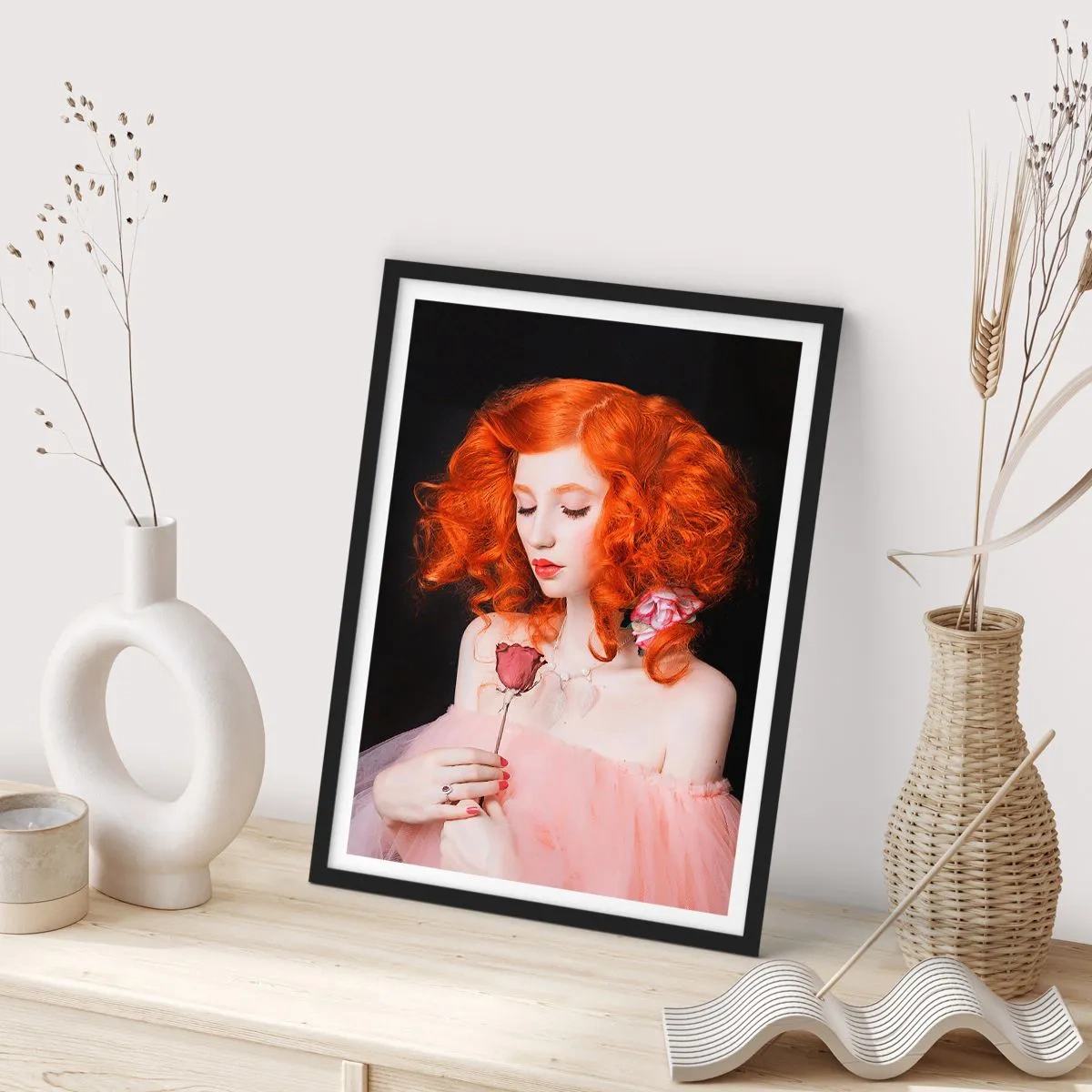 Poster in een zwarte lijst - In barokstijl - 61x91 cm
