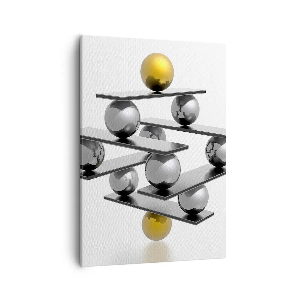 Schilderen op canvas - Goud-zilver balans - 50x70 cm