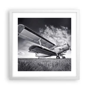 Poster in een witte lijst - De gevleugelde zwerver - 40x40 cm