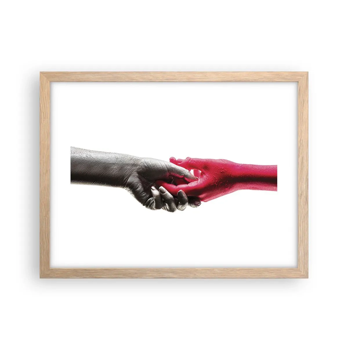 Een poster in een licht eiken lijst - Samen, hoewel anders - 40x30 cm