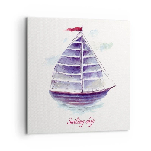 Schilderen op canvas - Volle zeilen en rustig water - 50x50 cm