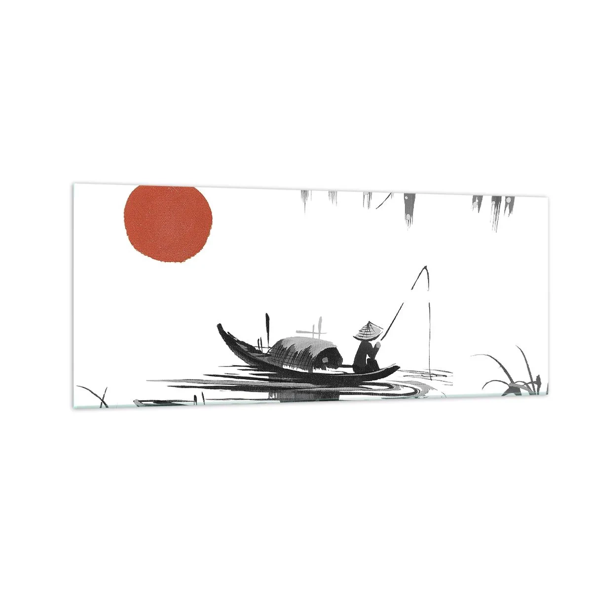 Schilderen op glas - Aziatische middag - 100x40 cm