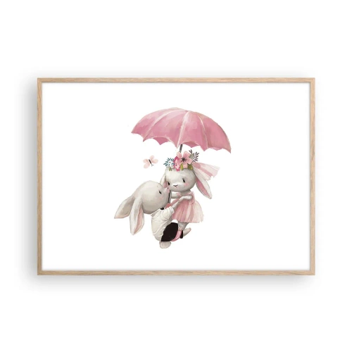 Een poster in een licht eiken lijst - Dit is liefde - 100x70 cm