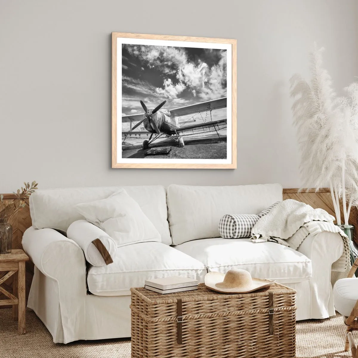 Een poster in een licht eiken lijst - Ik kan niet wachten! - 60x60 cm