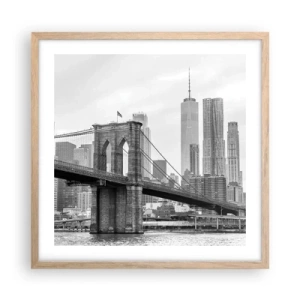Een poster in een licht eiken lijst - New Yorkse sfeer - 50x50 cm