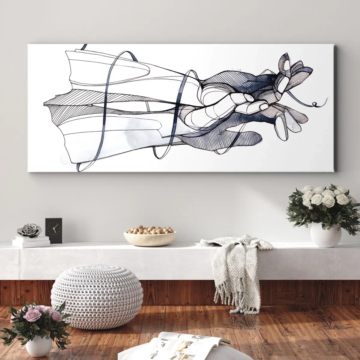Schilderen op canvas - Touch-studie - 100x40 cm