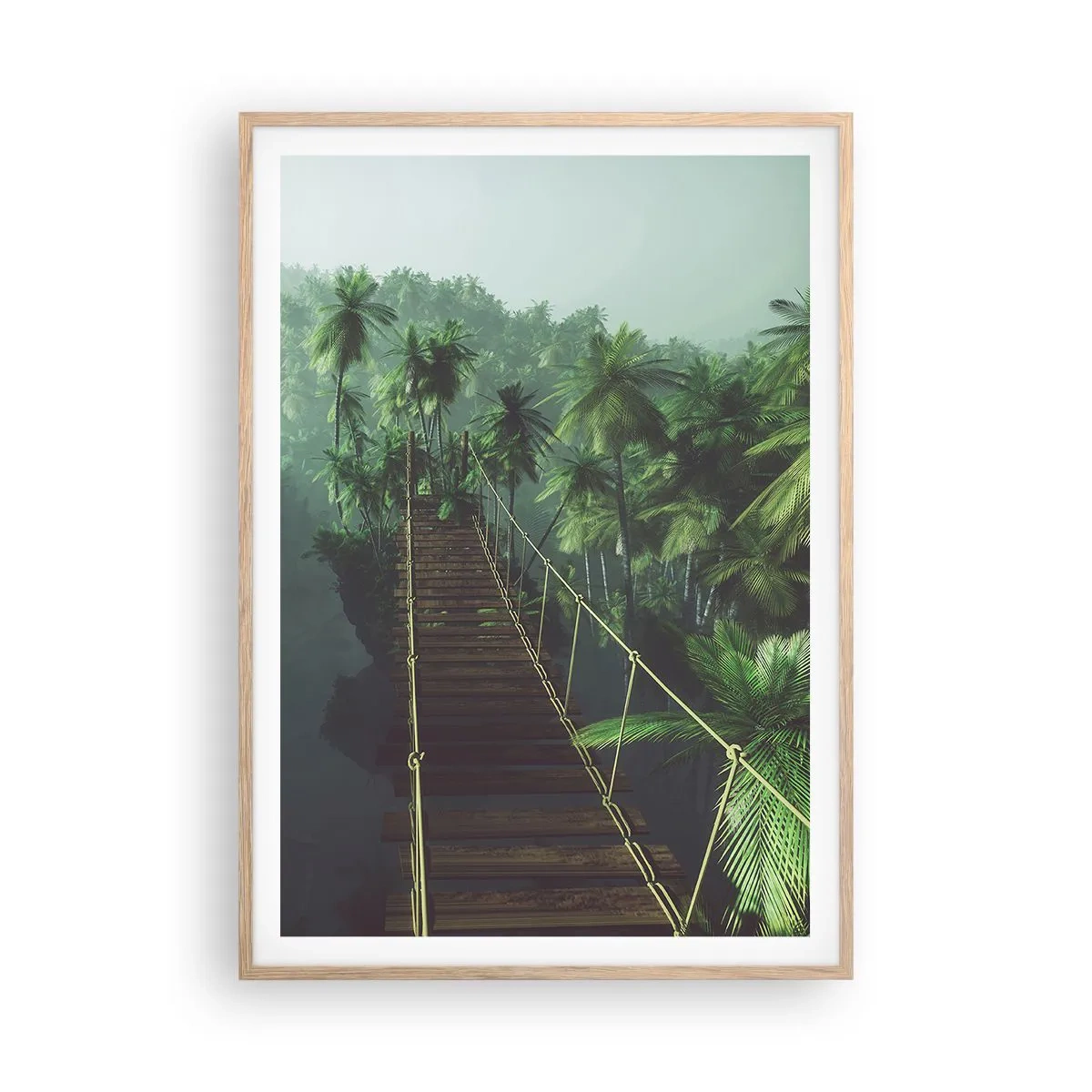 Een poster in een licht eiken lijst - Over de branding van groen - 70x100 cm