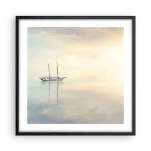 Poster in een zwarte lijst - In een zee van stilte - 50x50 cm