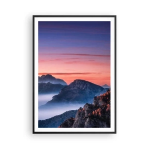 Poster in een zwarte lijst - Over de valleien - 70x100 cm