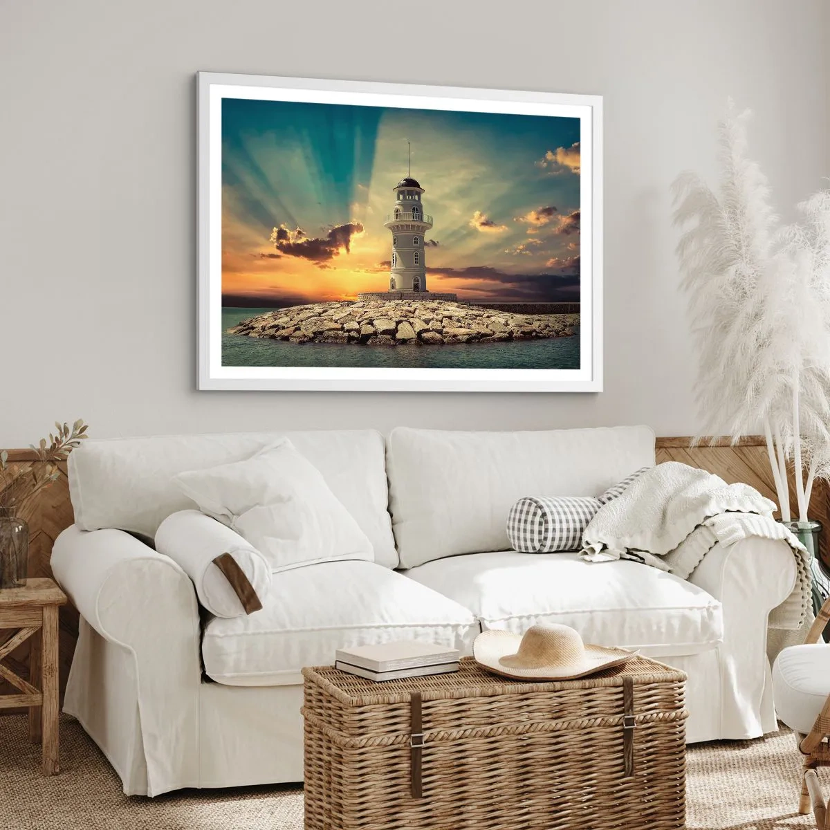 Poster in een witte lijst - Licht - Goed - Schoonheid - 100x70 cm