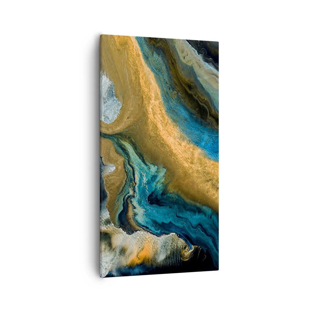 Schilderen op canvas - Blauw - geel - wederzijdse invloeden - 55x100 cm