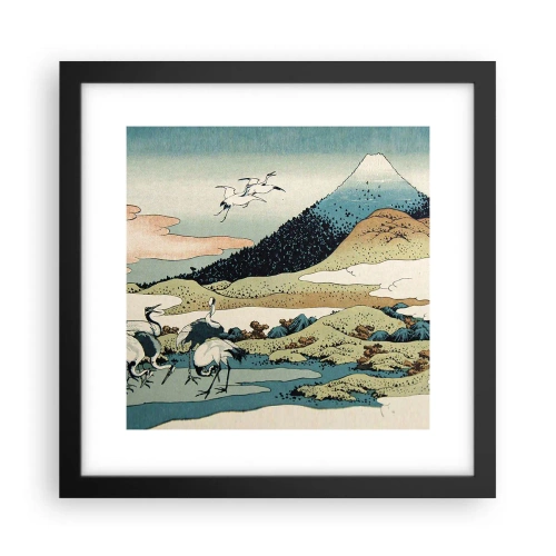 Poster in een zwarte lijst - In de Japanse geest - 30x30 cm