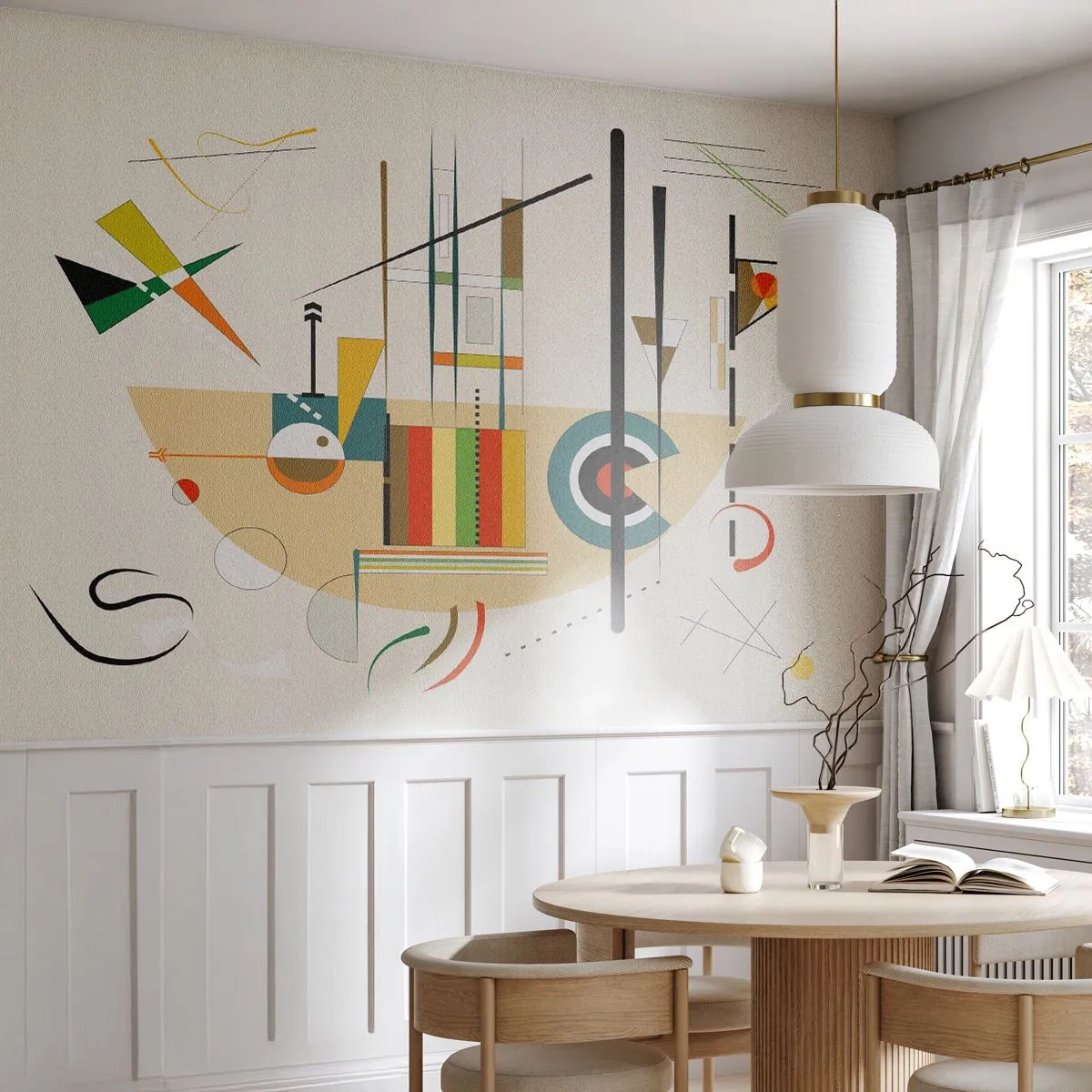 Zelfklevend Fotobehang Deluxe Sticker - En de wereld lacht - Abstractie, Deel, Vormen - 250x175 cm