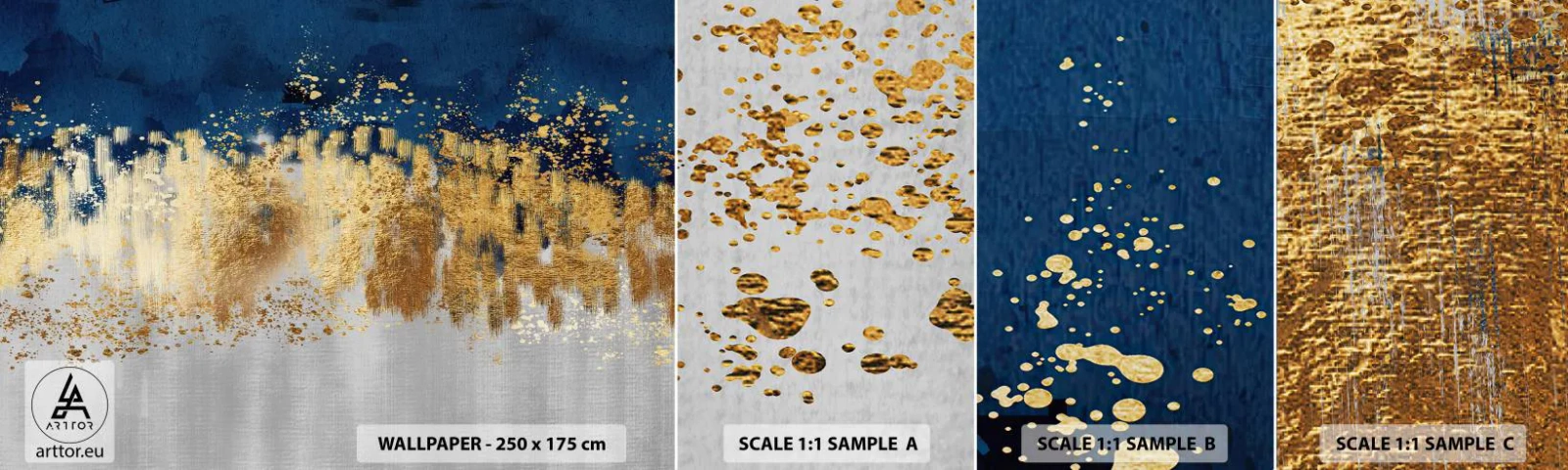 Fotobehang Monster Zelfklevend Deluxe Sticker - Een moderne compositie met sprankeling - Deel, Art-deco, Glamour - 100x30 cm