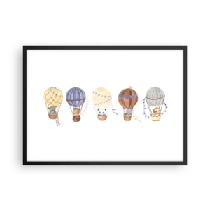 Poster in een zwarte lijst - Vrienden onderweg - 70x50 cm