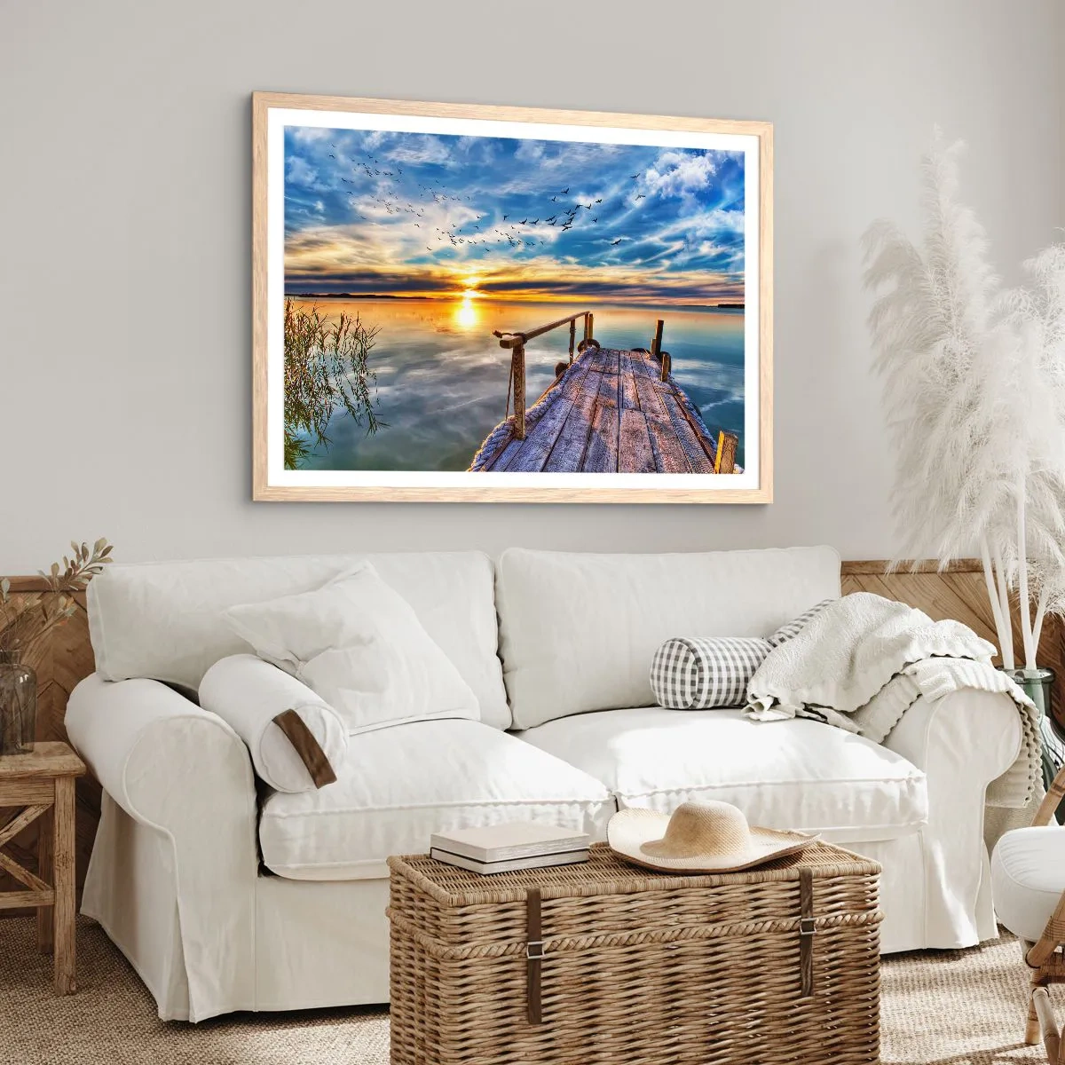 Een poster in een licht eiken lijst - De wind gaat rusten - 50x40 cm