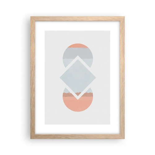 Een poster in een licht eiken lijst - De situatie is duidelijk - 30x40 cm