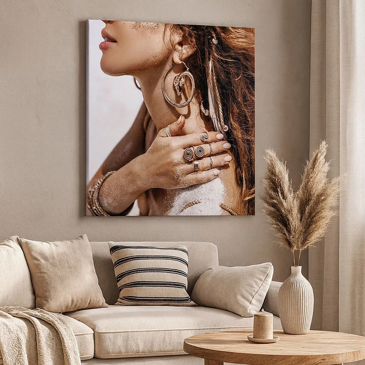 Schilderen op canvas - Koningin van het wilde strand - 30x30 cm