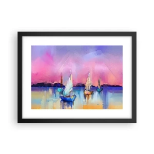 Poster in een zwarte lijst - Richting: breed water - 40x30 cm