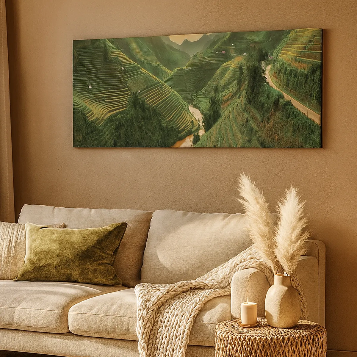 Schilderen op canvas - Vietnamese vallei - 30x30 cm