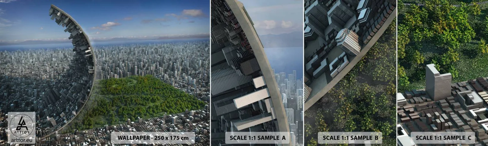 Fotobehang Staaltje Standard Eco - De natuur is eeuwig - Abstractie, Architectuur, Ontwerp - 100x30 cm