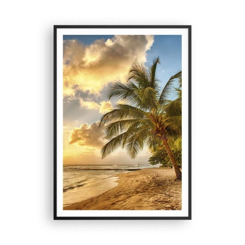 Poster in een zwarte lijst - Eeuwige zomer, altijd vakantie - 70x100 cm