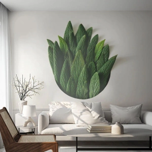 Fotobehang Premium Canvas - Ongebreidelde nieuwsgierigheid - Verstandig, Salie blad, kruid - 300x210 cm