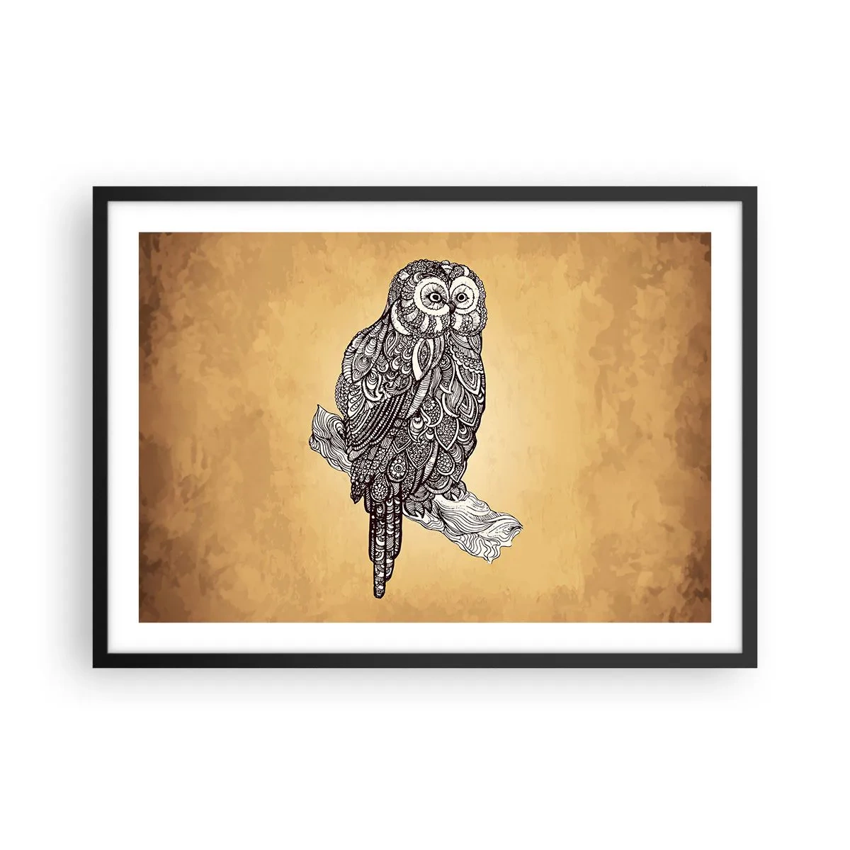 Poster in een zwarte lijst - Ingewikkelde ornamenten van wijsheid - 70x50 cm