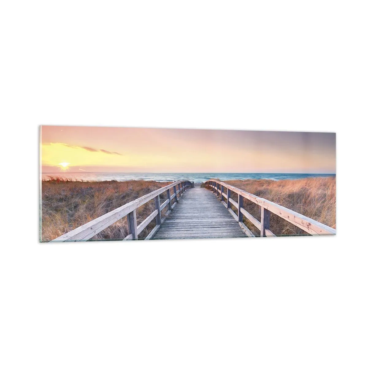 Schilderen op glas - Baltische avond aurora - 90x30 cm