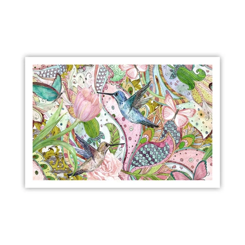 Poster - Verstrikt in wijnstokken - 91x61 cm