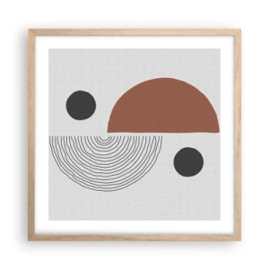 Een poster in een licht eiken lijst - Perfectie van het wiel - 50x50 cm