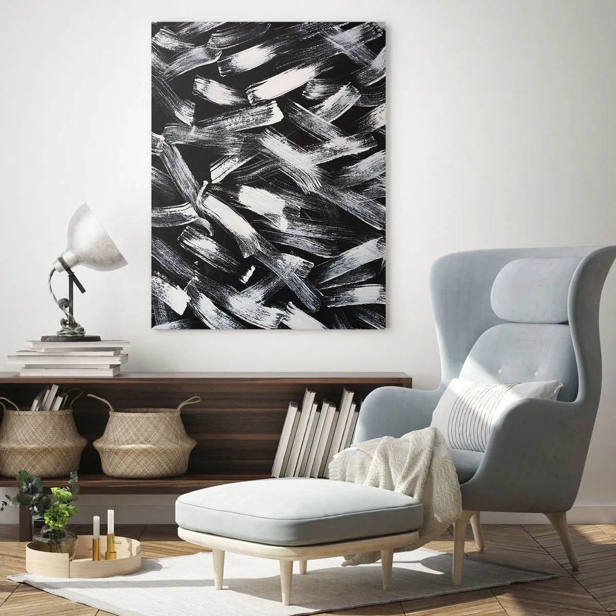 Schilderen op glas - Abstractie in de industriële spirit - 80x120 cm
