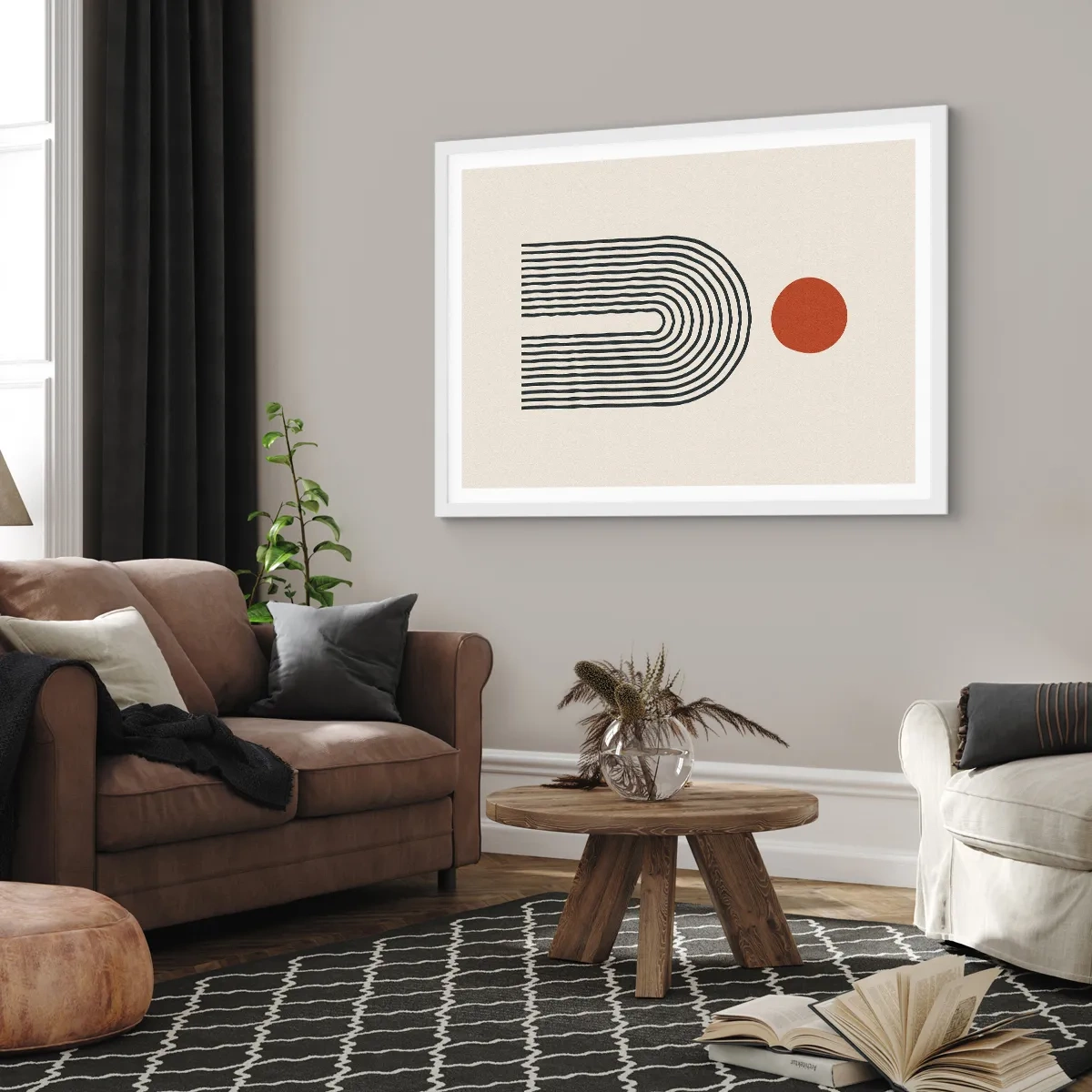 Poster in een witte lijst - Magnetisme van vormen en kleuren - 40x30 cm