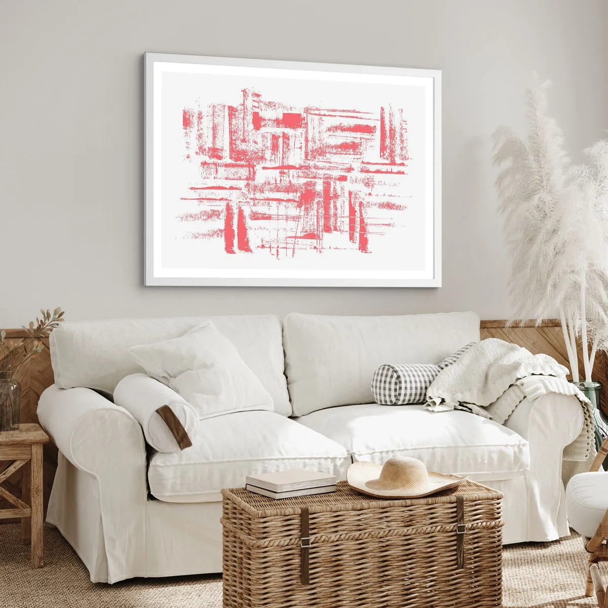 Poster in een witte lijst - De rode stad - 40x30 cm