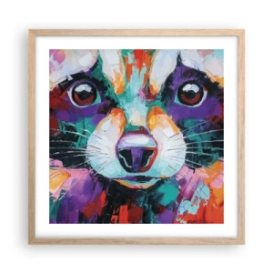 Een poster in een licht eiken lijst - Alleen goede emoties - 50x50 cm