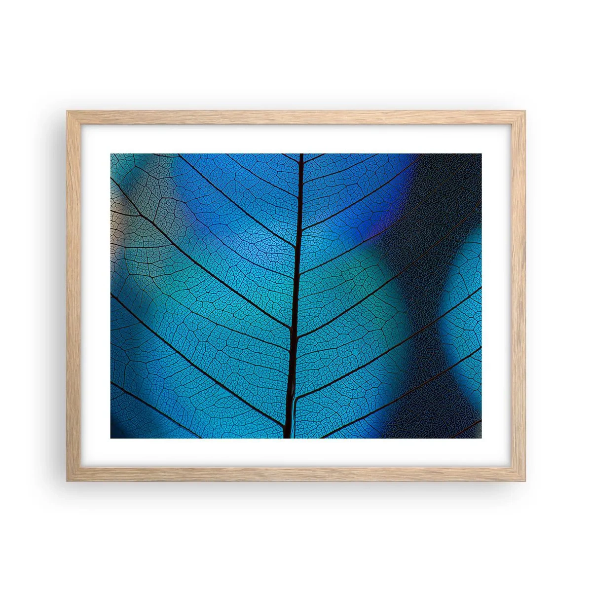 Een poster in een licht eiken lijst - Ingewikkelde constructie - 50x40 cm