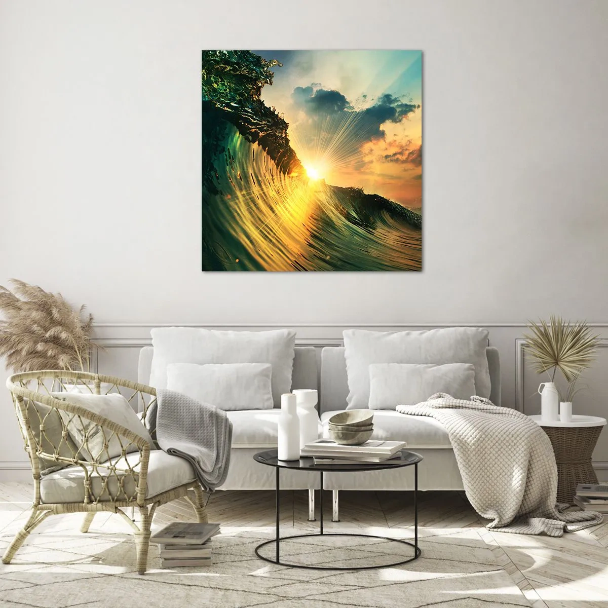 Schilderen op glas - Surfer, waar ben je? - 30x30 cm