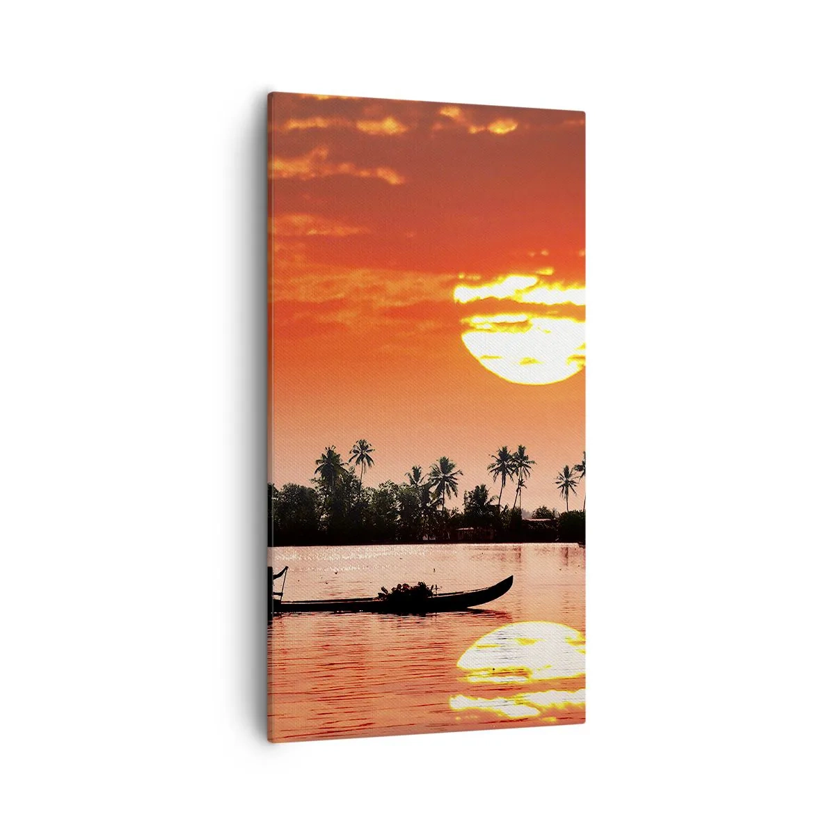 Schilderen op canvas - De rust van de tropen bij zonsondergang - 55x100 cm