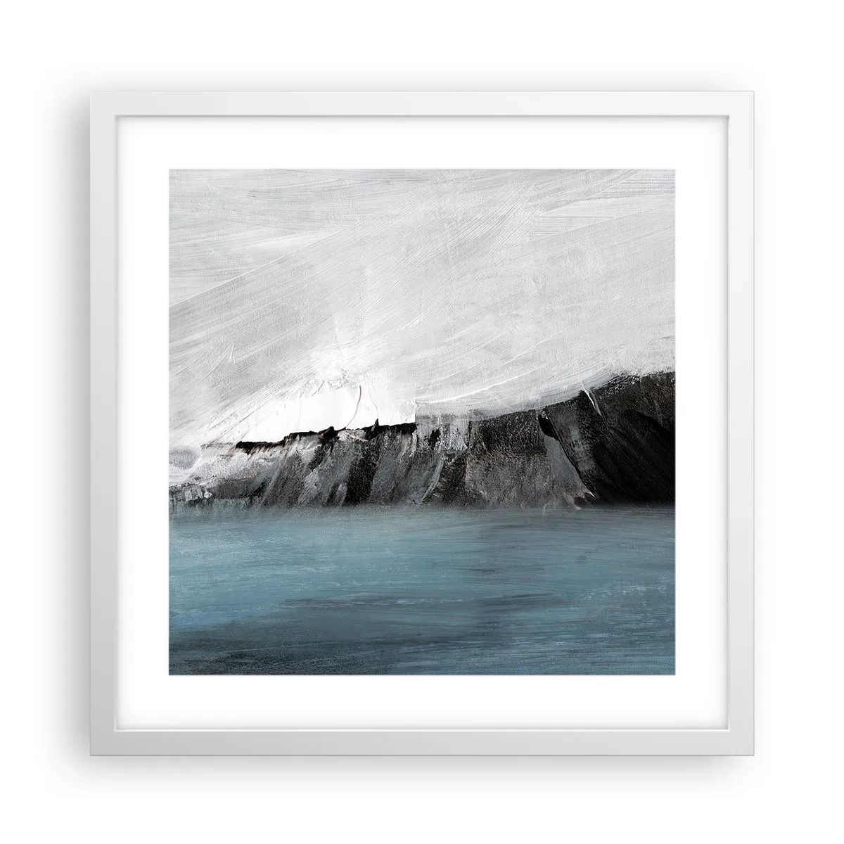 Poster in een witte lijst - Water – aarde: botsing der elementen - 40x40 cm