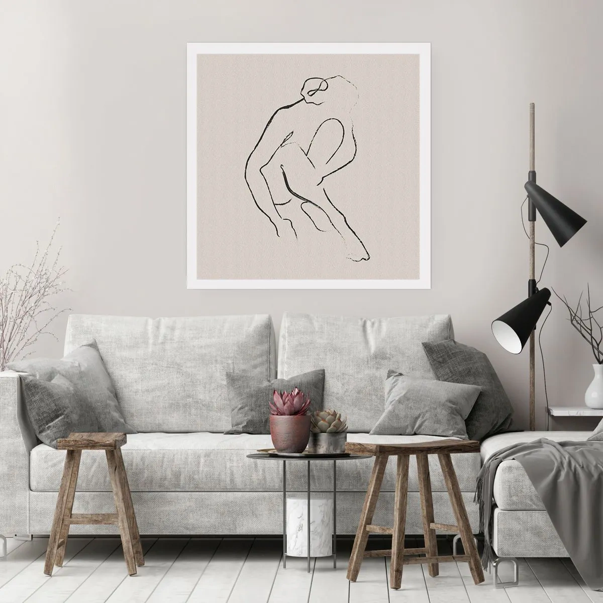 Poster - Intieme schets - 60x60 cm